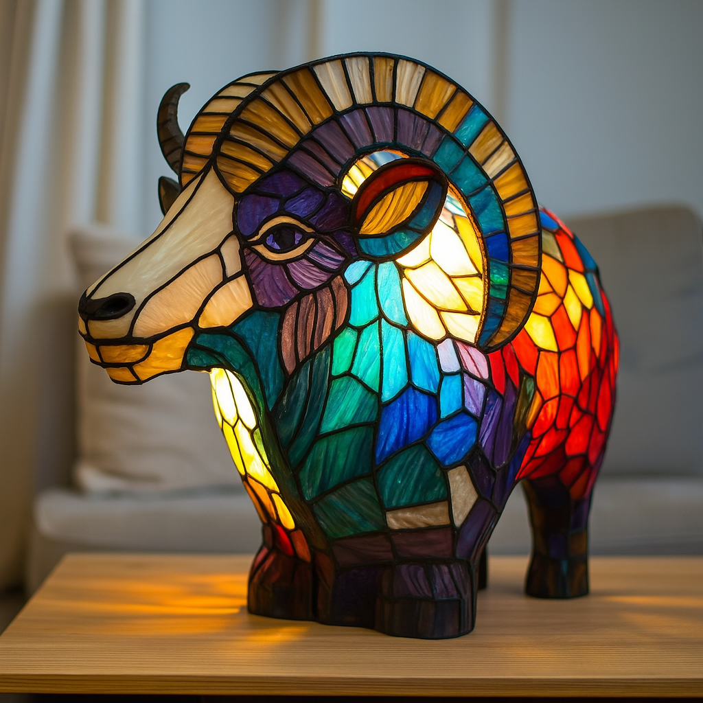 Lulu – Enchanting Colored Glass Goat Lamp