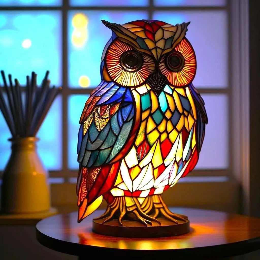 Loulou – Enchanted Owl Lamp in Vibrant Glass