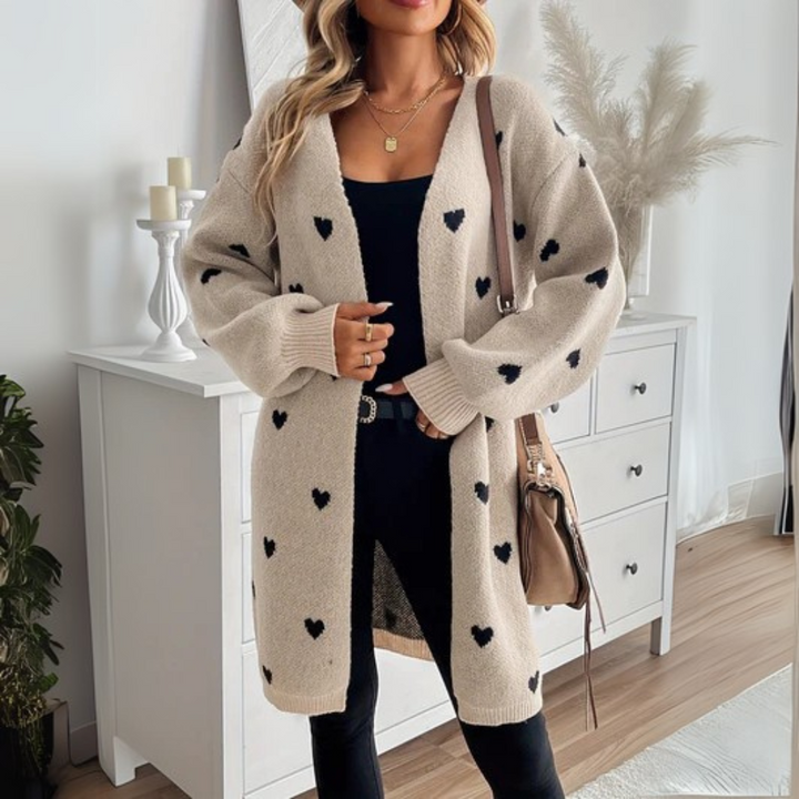 Julia | Heart Patterned Cardigan