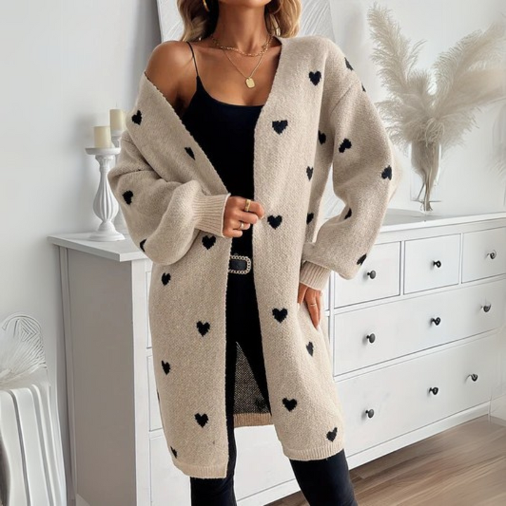 Julia | Heart Patterned Cardigan