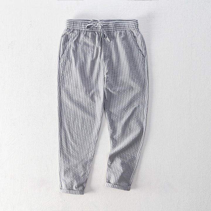 Emilio Pinstripe Cotton Trousers