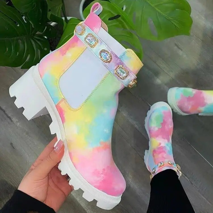 Elise | Crystal Rhinestone Ankle Boots