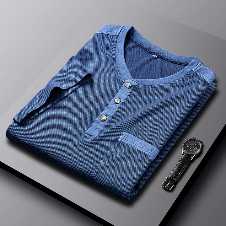 Alpine Waffle-Knit Henley