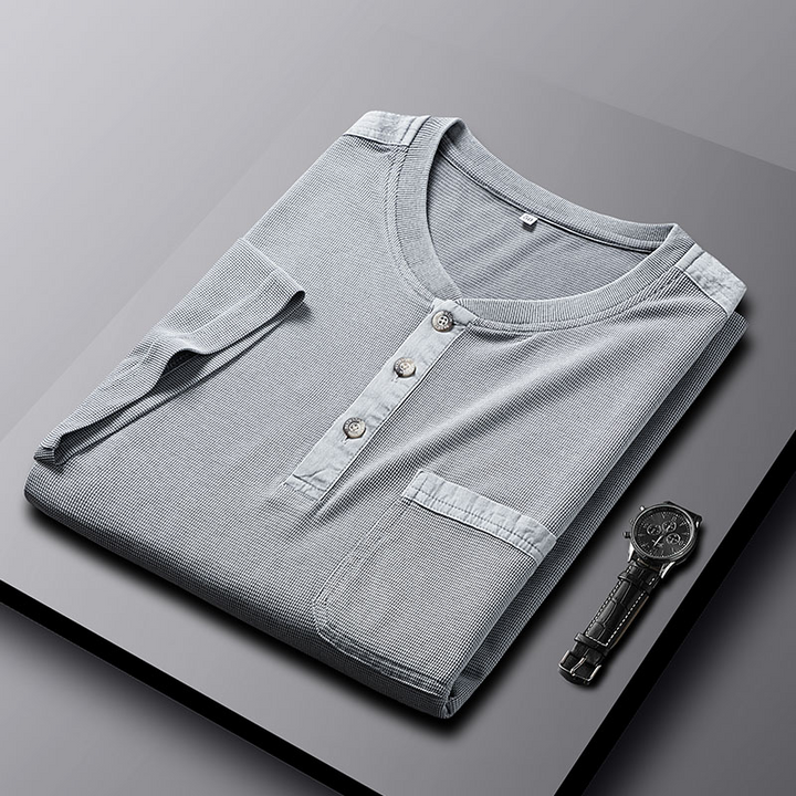 Alpine Waffle-Knit Henley
