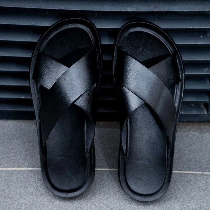 Villano Leather Slide Sandals