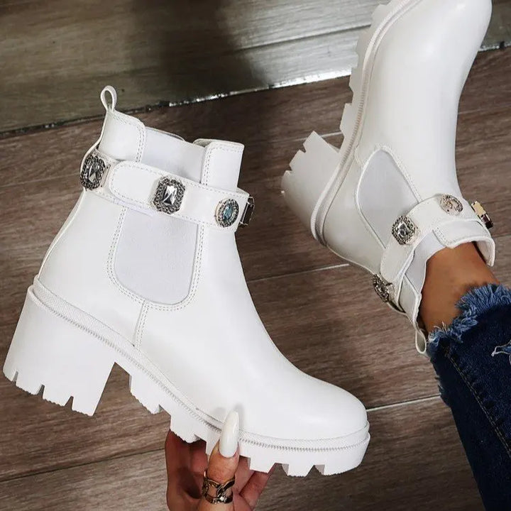 Elise | Crystal Rhinestone Ankle Boots
