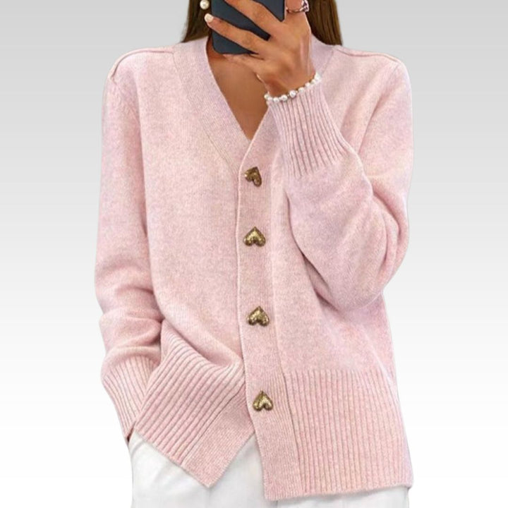 Adele | Chic Cardigan Featuring Heart-Shaped Buttons