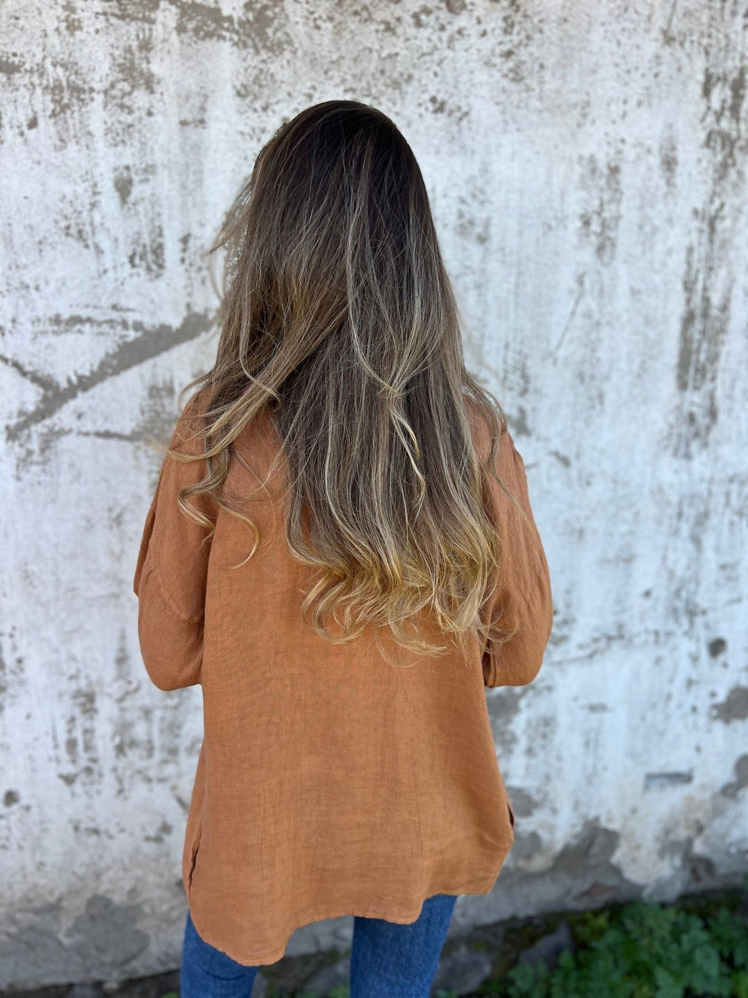 Ruffled Linen Cardigan