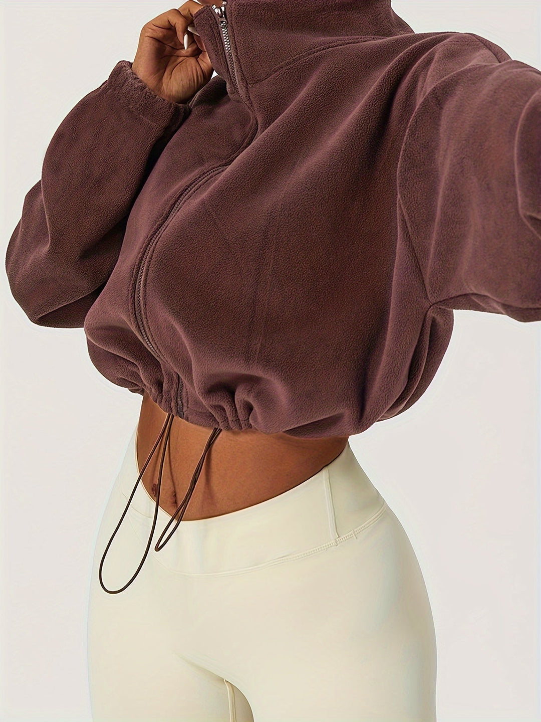 Velexia | Cozy Fleece Cropped Top