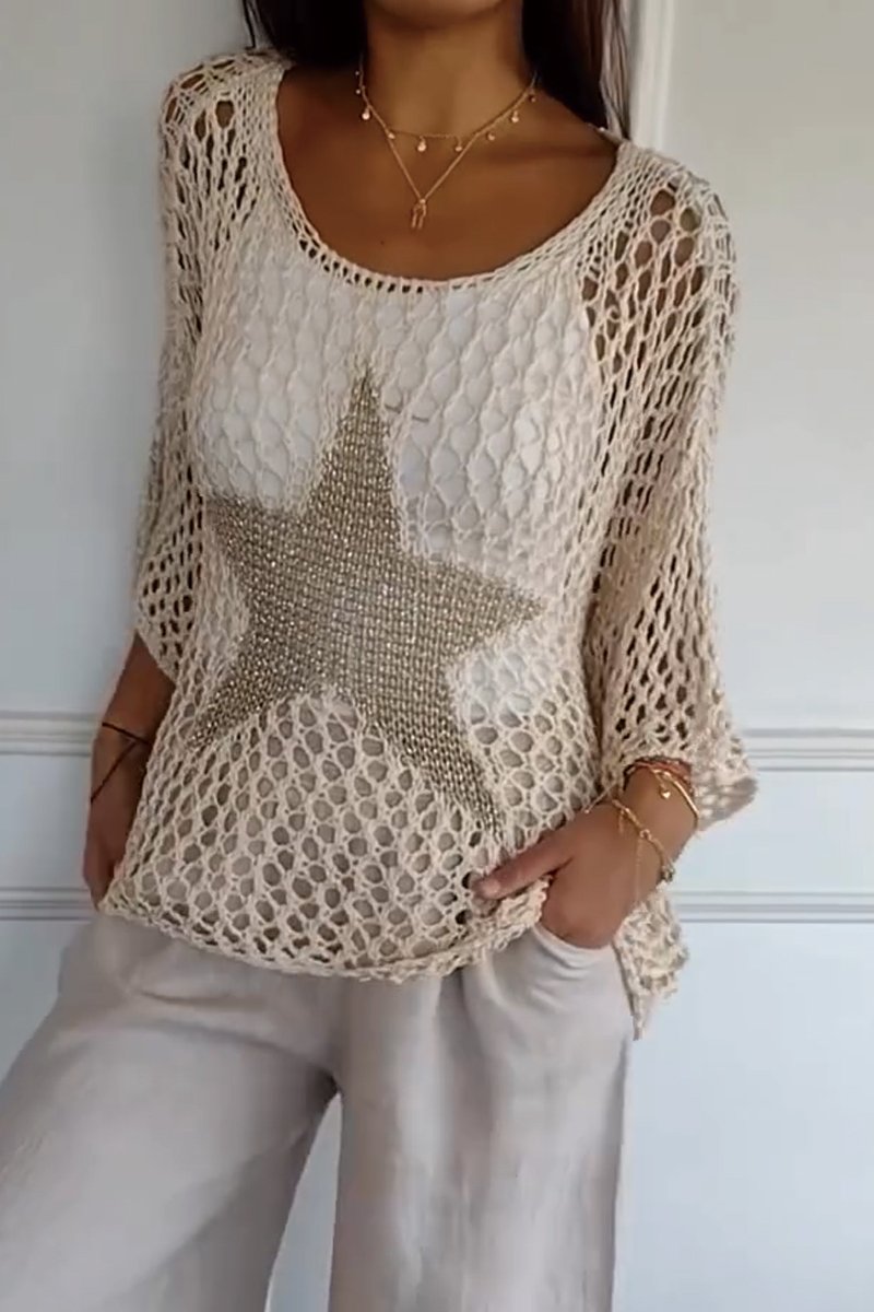 Larissa | Chic Star-Embellished Knit Sweater